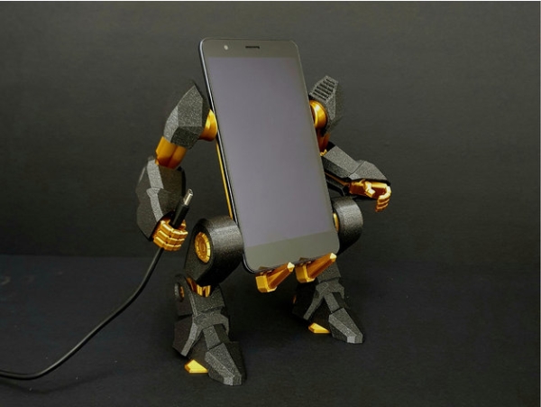 3D打印可动炫酷机甲风手机支架 人物&动物类模型 第1张
