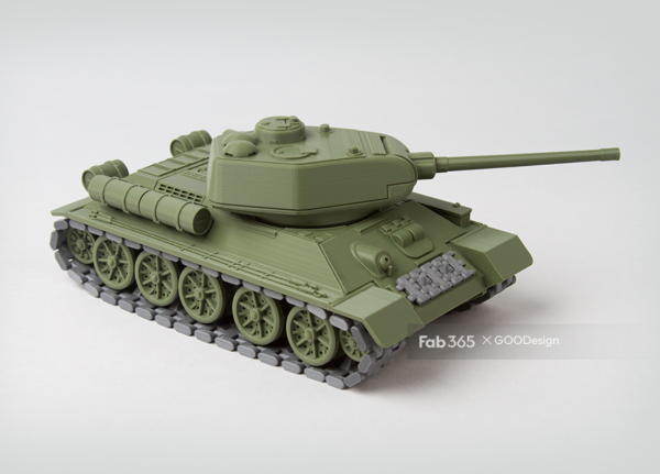 3D打印【fab365】Foldable Tank T34-85坦克STL模型 游戏&玩具类模型 第1张
