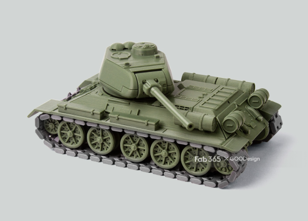 3D打印【fab365】Foldable Tank T34-85坦克STL模型 游戏&玩具类模型 第2张