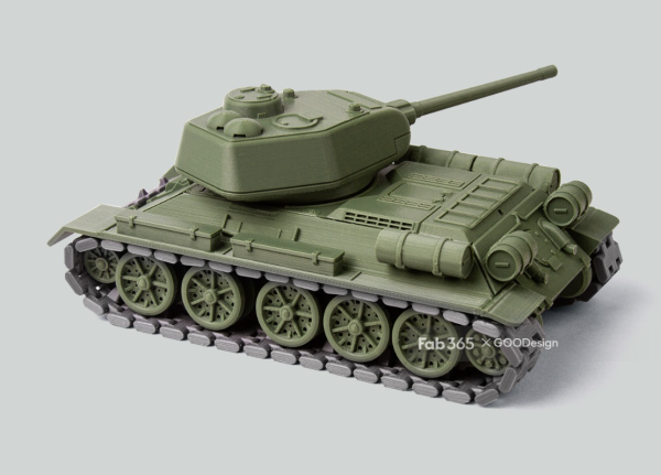 3D打印【fab365】Foldable Tank T34-85坦克STL模型 游戏&玩具类模型 第3张