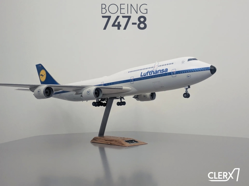 3D打印1比144波音747-8飞机STL模型下载，带机身贴花 游戏&玩具类模型 第5张