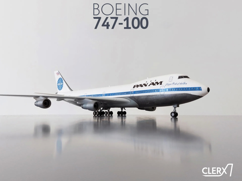 3D打印1比144波音747-100飞机STL模型下载，带机身贴花 游戏&玩具类模型 第1张