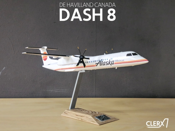 3D打印1比100德哈维兰德Dash8-1飞机STL模型下载，带机身贴花 游戏&玩具类模型 第2张