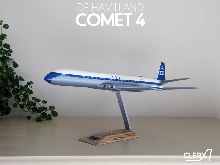 3D打印1比100德哈维兰COMET(彗星)-4飞机STL模型下载，带机身贴花 游戏&玩具类模型 第1张