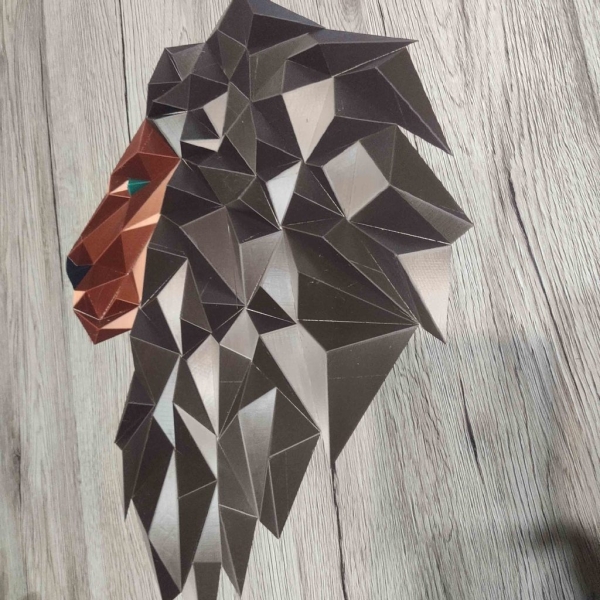 3D打印【墙壁装饰挂件】几何狮拼装-STL模型下载 家居&收纳类模型 第2张