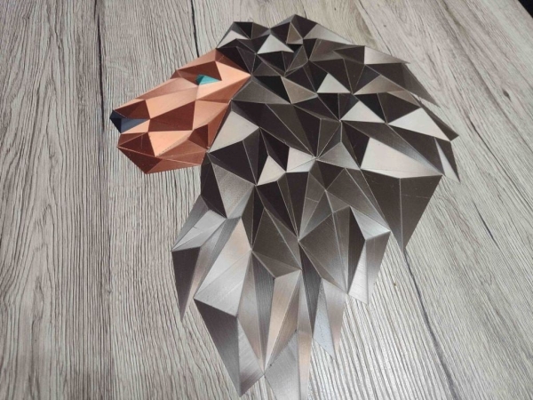 3D打印【墙壁装饰挂件】几何狮拼装-STL模型下载 家居&收纳类模型 第3张