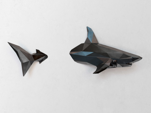 3D打印【墙壁装饰挂件】鲨鱼-STL模型下载 家居&收纳类模型 第1张