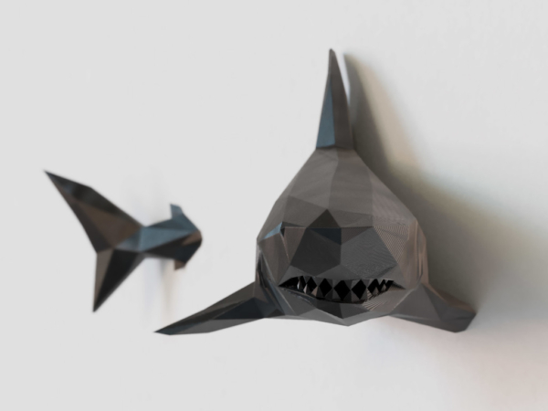 3D打印【墙壁装饰挂件】鲨鱼-STL模型下载 家居&收纳类模型 第2张