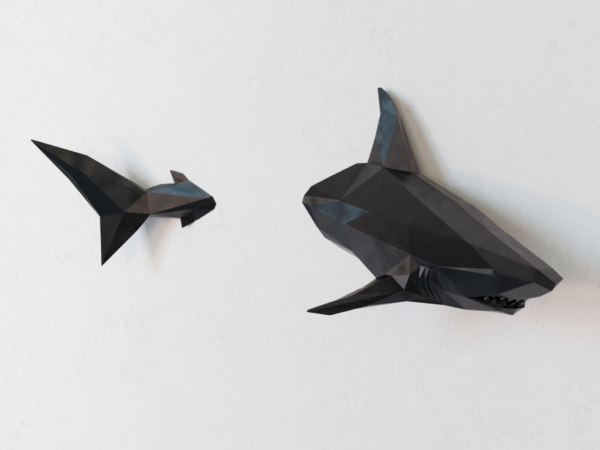 3D打印【墙壁装饰挂件】鲨鱼-STL模型下载 家居&收纳类模型 第3张