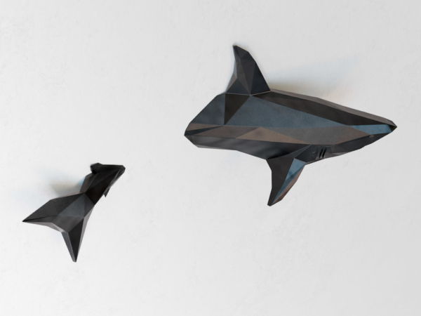 3D打印【墙壁装饰挂件】鲨鱼-STL模型下载 家居&收纳类模型 第4张
