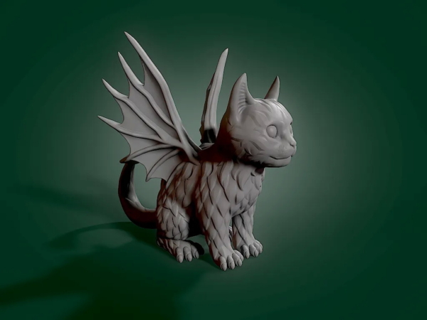 3D打印【家居摆件】恶魔猫-STL模型下载 家居&收纳类模型 第2张