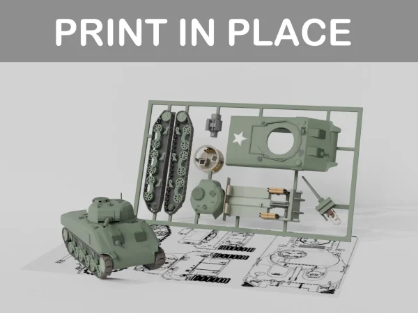 3D打印模型 谢尔曼坦克套件卡 STL模型下载 游戏&玩具类模型 第1张