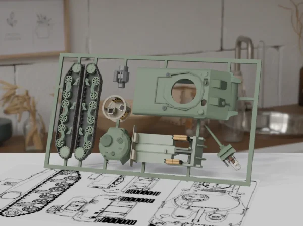 3D打印模型 谢尔曼坦克套件卡 STL模型下载 游戏&玩具类模型 第3张
