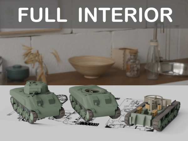3D打印模型 谢尔曼坦克套件卡 STL模型下载 游戏&玩具类模型 第4张