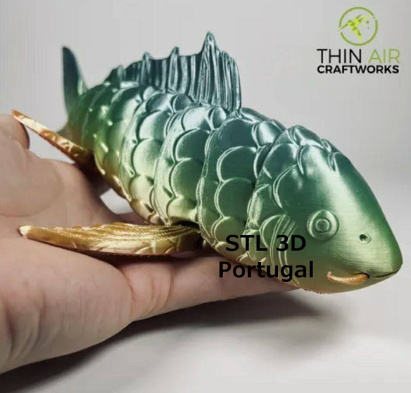 3D打印模型 可动一体打印锦鲤 STL模型下载 人物&动物类模型 第1张